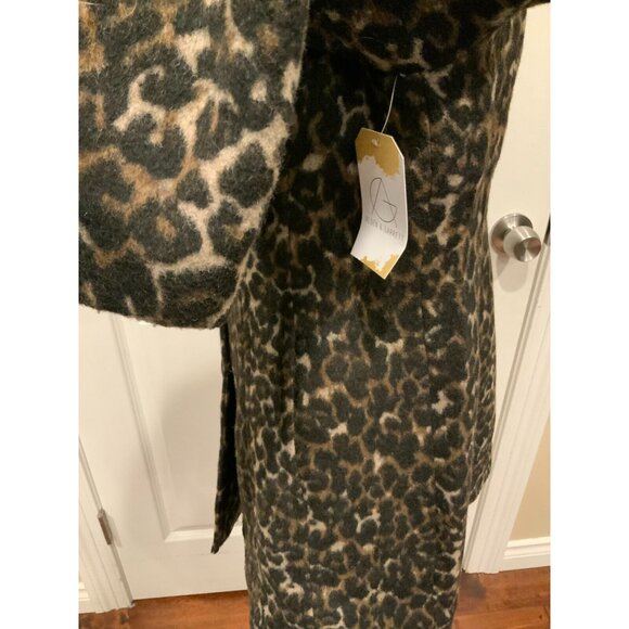 Michael Kors Brown Animal Print Button-Up Wool Blend Coat, Size Medium - Picture 5 of 8